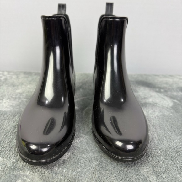 Sam Edelman Tinsley Women's Black Almond Toe Pull On Chelsea Ankle Rain Boots  7 - Picture 2 of 13